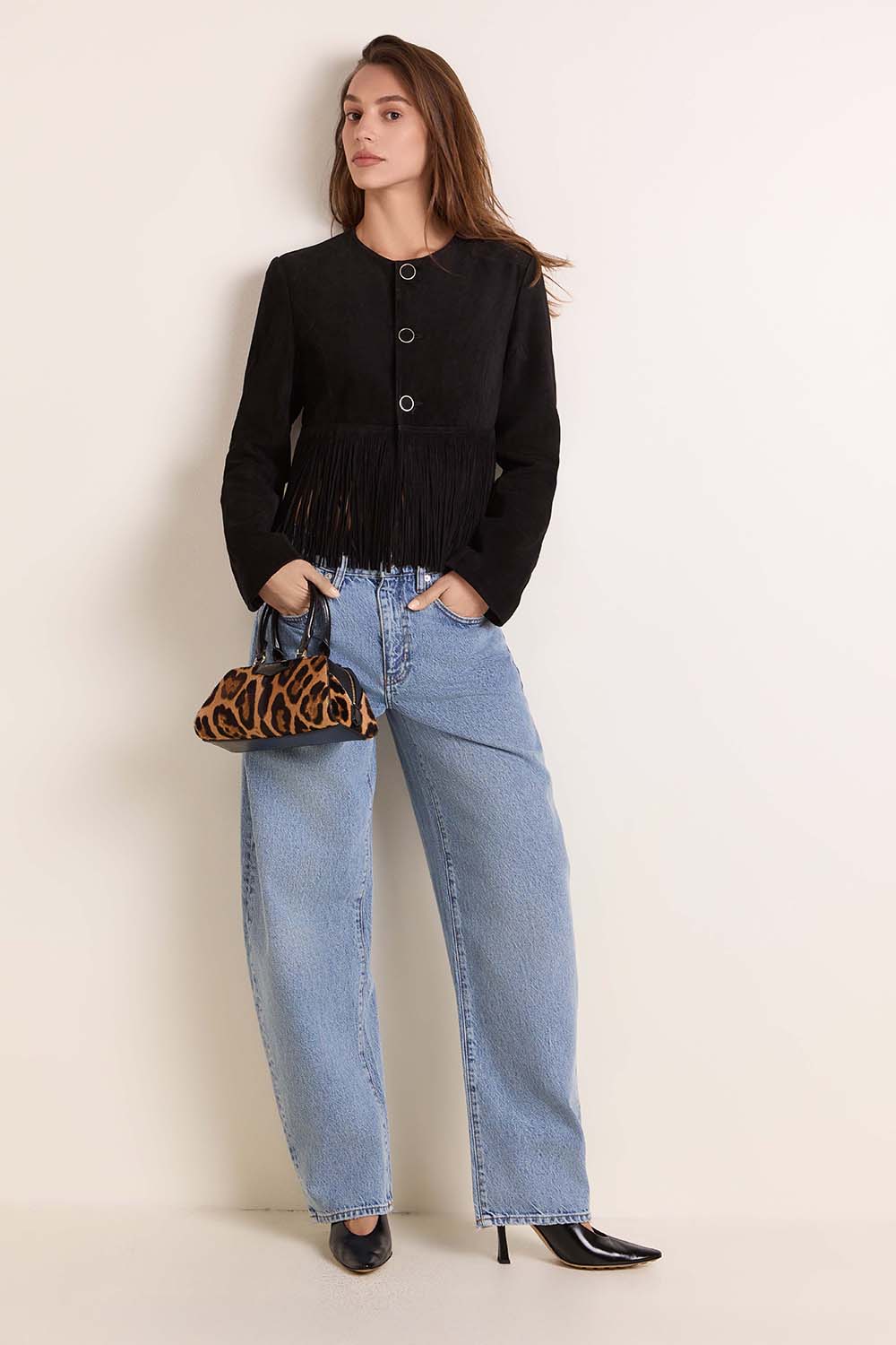 ז'קט זמש עם פרנזים